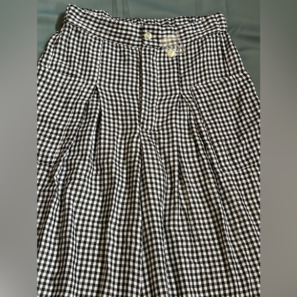 Free People East Side Trouser Wide Leg Pants Black White Check Size L NWOT - Picture 4 of 7